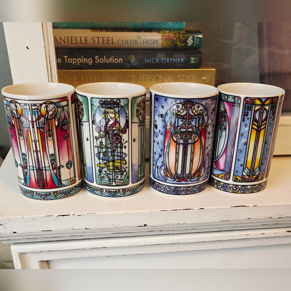 Art Nouveau Dunoon Scotland Stoneware Mugs